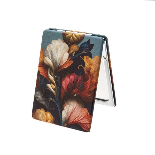 Compact Rectangular Mirror - Vintage Flowers