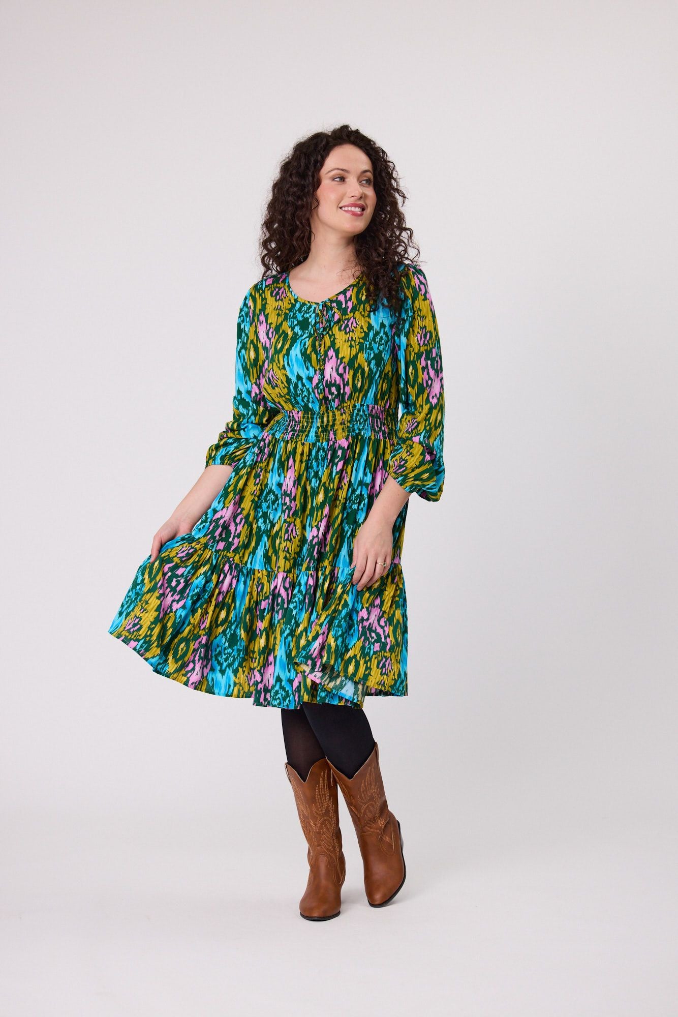 Classified Margo Shirred Waist Dress