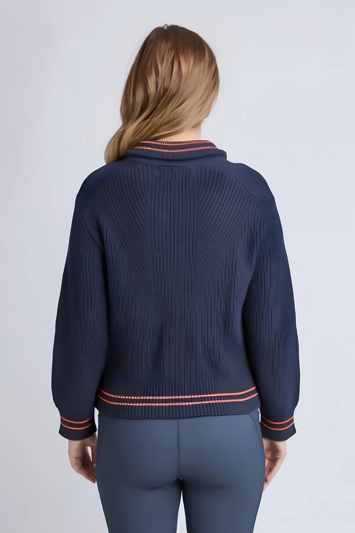 Foxwood Modern Zip Crew - Navy