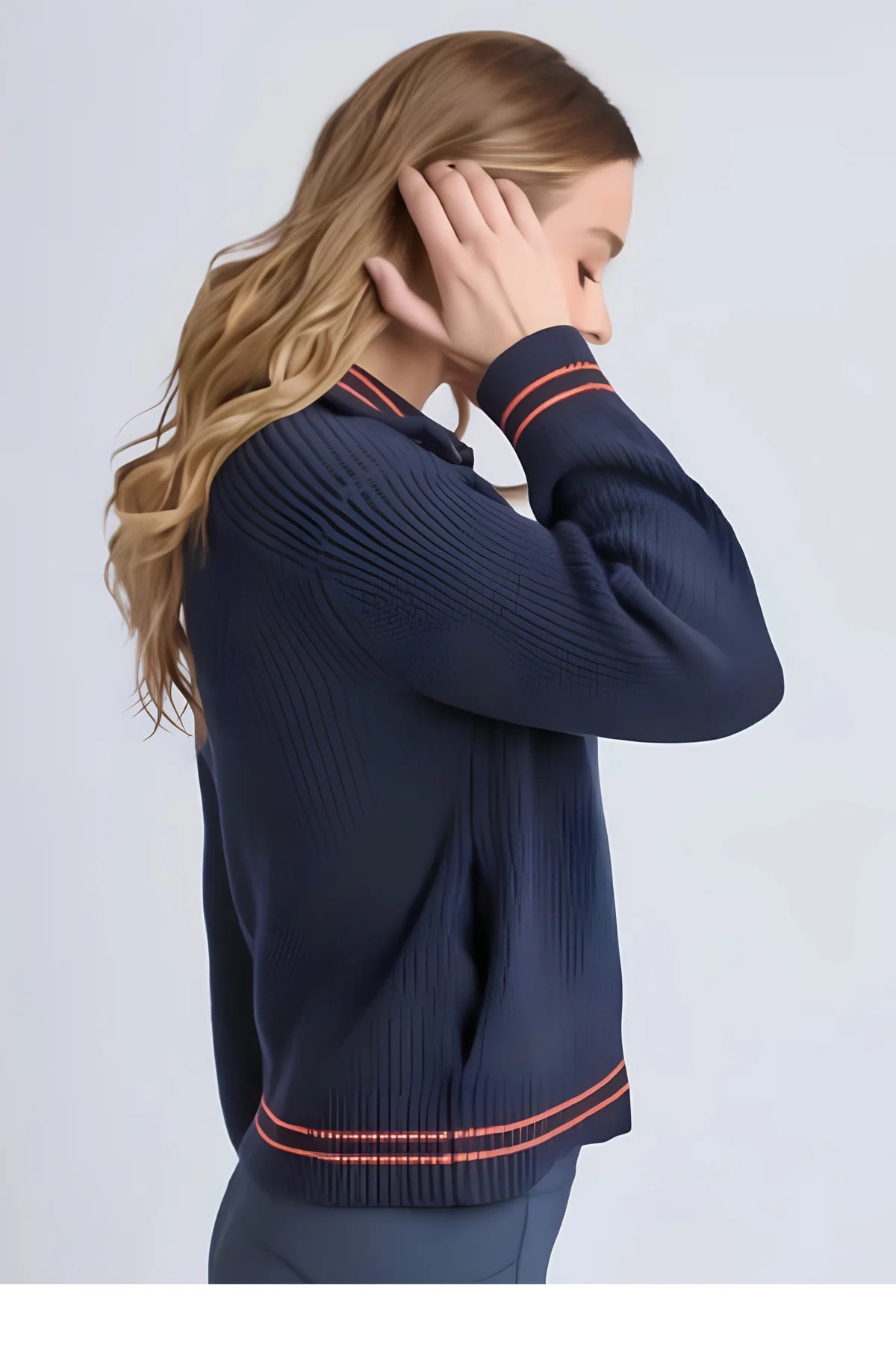 Foxwood Modern Zip Crew - Navy