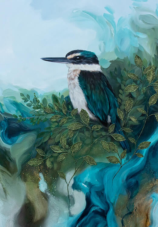 Online Exclusive - Nestled In Nature Kingfisher Print on Canvas