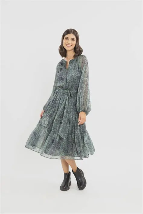 Vivacious Midi Dress Emerald Scatter 12
