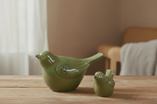 Ceramic Bird - Olive Green