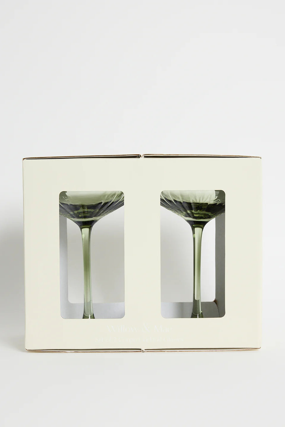 Set of 2 Olive Green Cocktail Glass