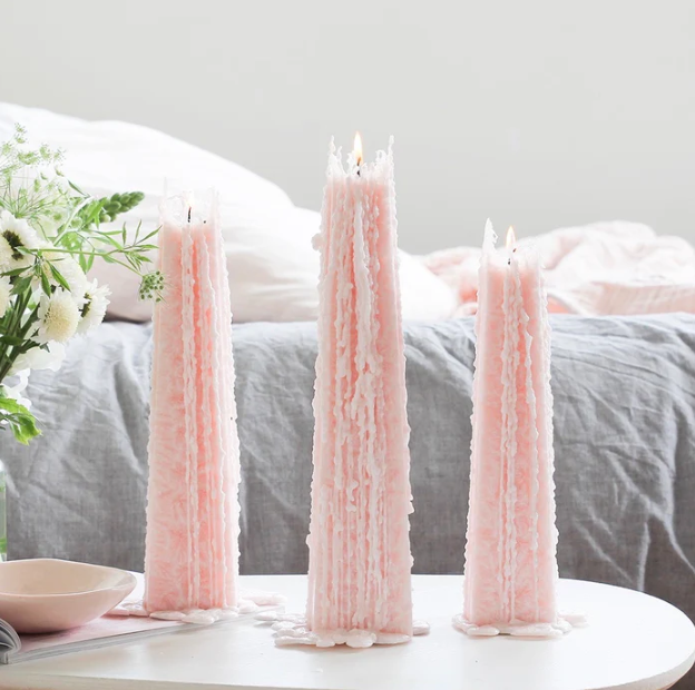 Icicle Candle Peony Rose Medium