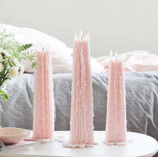 Icicle Candle Peony Rose Medium