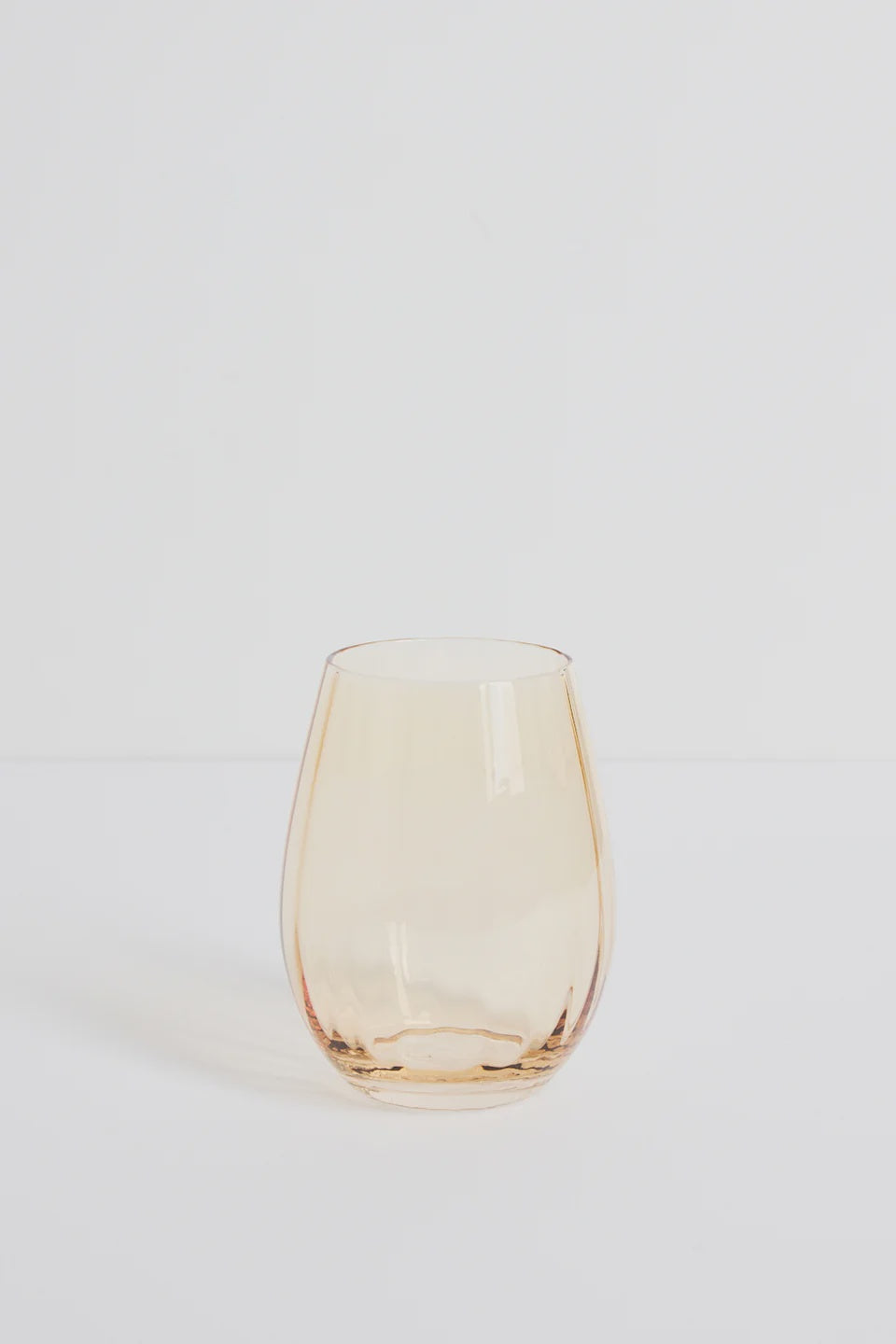 Willow & Mae | Stemless Amber Ripple  Wine Glasses | Set of Two