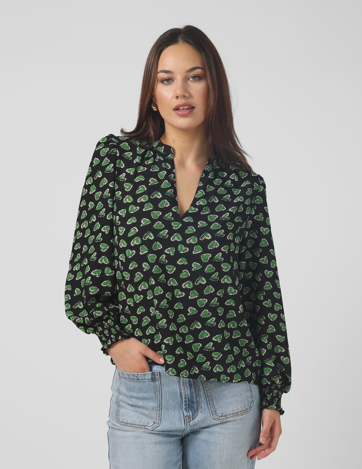 Stella & Gemma | Cecily Blouse | Green with Envy