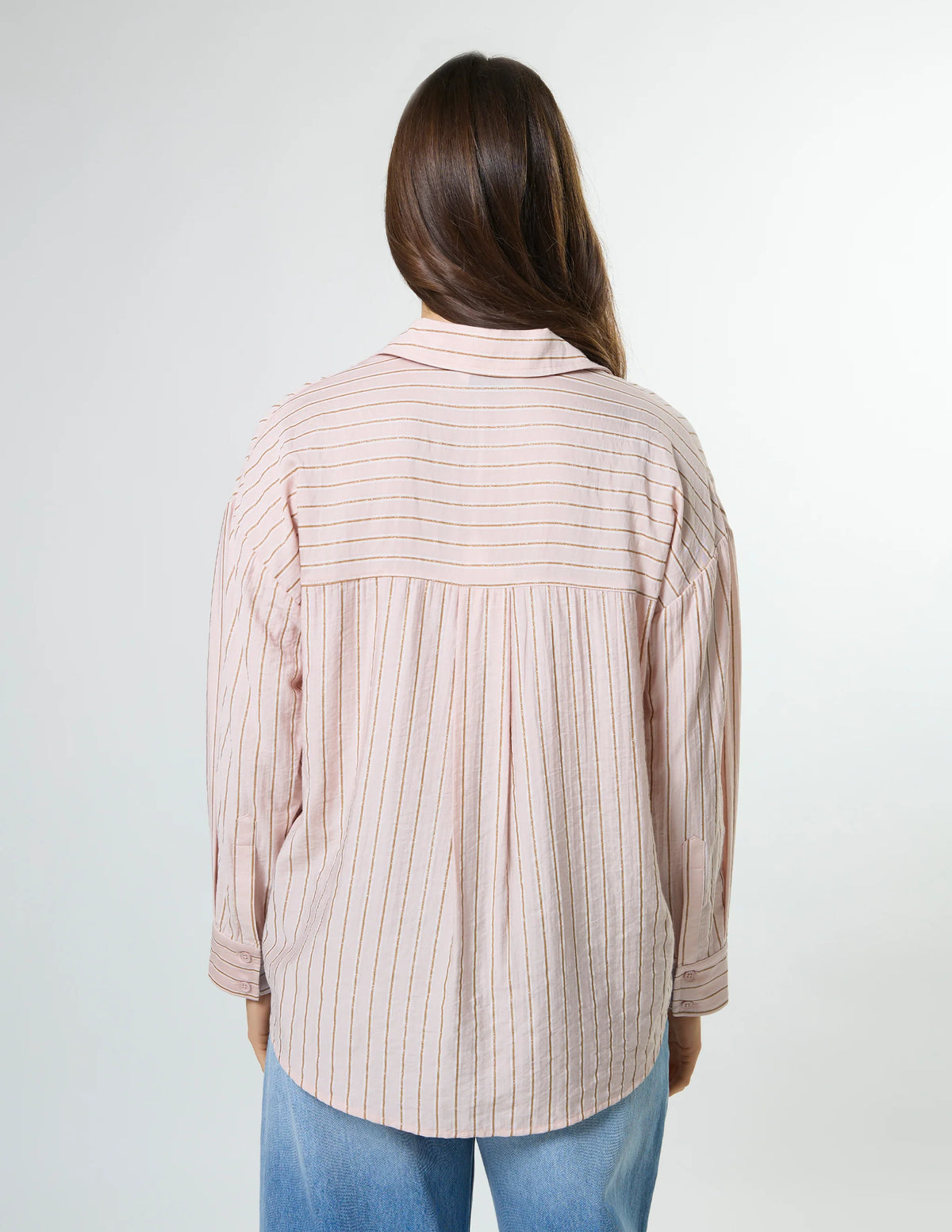 Stella & Gemma | Florencina Blouse | Soft Pink with Gold Stripes