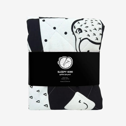 llustrated Publishing | Sleepy Kiwi Organic Cotton Quilted Playmat | Black & White