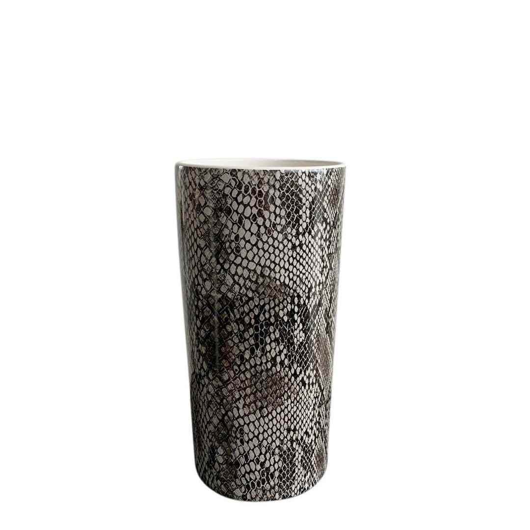 Black & White Snake Skin Look Vase