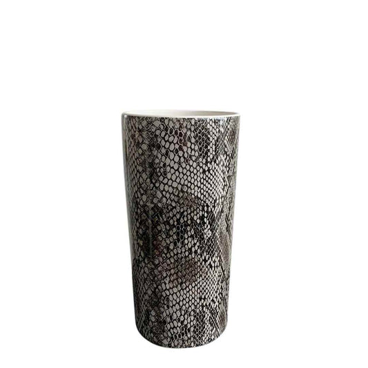 Black & White Snake Skin Look Vase