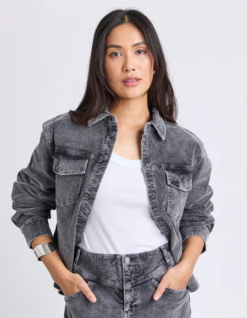 Foxwood | Tularose Cord Shirt | Washed Black