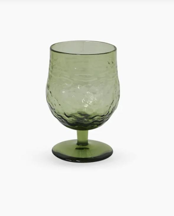 French - Wine Goblet - Green