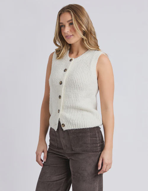 Foxwood - Delta Knit Vest - Vintage White