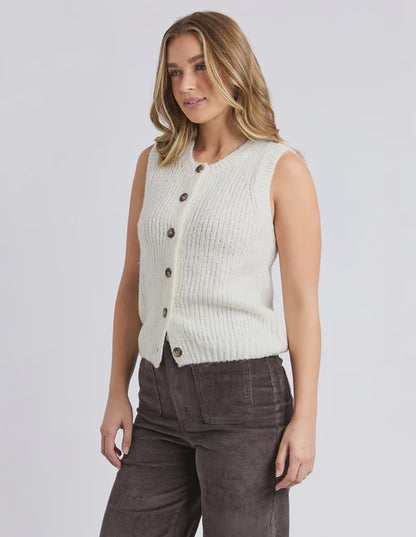 Foxwood - Delta Knit Vest - Vintage White