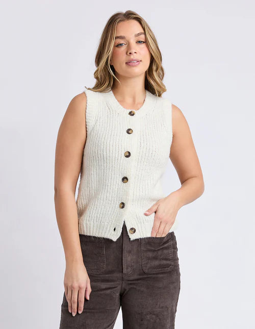 Foxwood - Delta Knit Vest - Vintage White