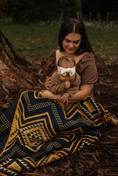 Hawaiiki Pepi | Tītama Woven Blanket | You Belong Here