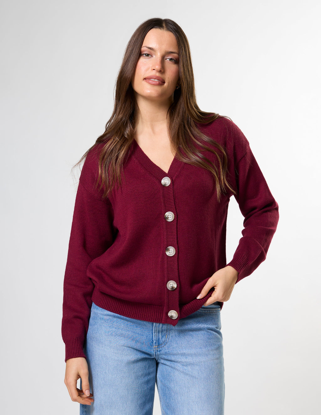 Stella + Gemma Oxblood Academy Cardigan