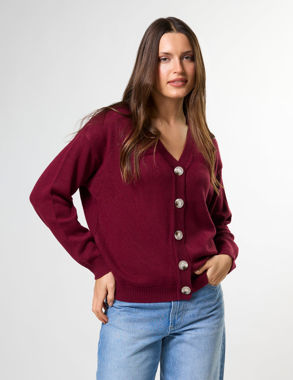 Stella + Gemma Oxblood Academy Cardigan