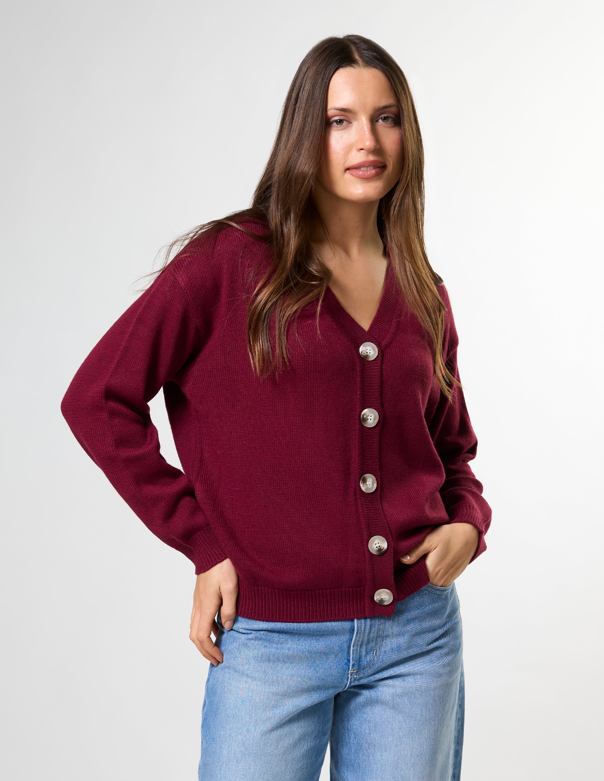 Stella + Gemma Oxblood Academy Cardigan