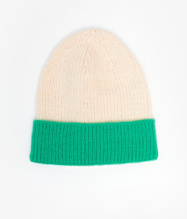 Antler- Kids Beanie - Green & Oat