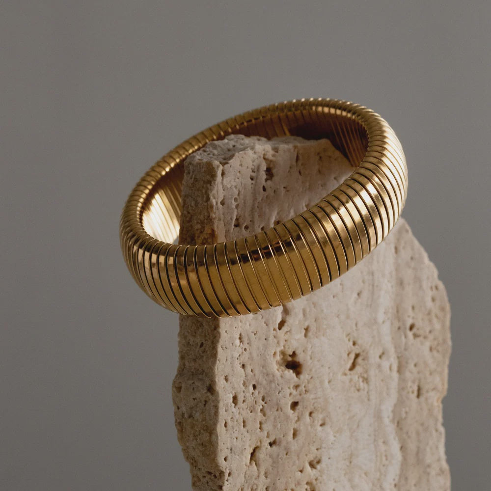 Queen of the Foxes | Banded Stainless Steel Gold Bracelet | Thick