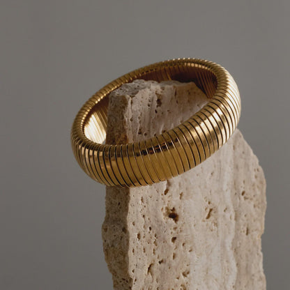 Queen of the Foxes | Banded Stainless Steel Gold Bracelet | Thick