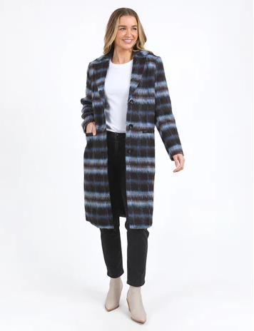 Foxwood | Bennett Coat | Blue & Chocolate