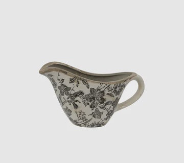 Black Floral Bowl Jug