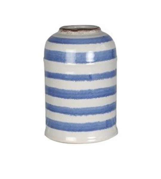 Farmhouse Churn Medium Blue Stripe