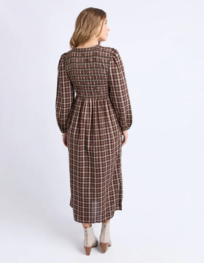 Foxwood Coco Check Dress - Coffee