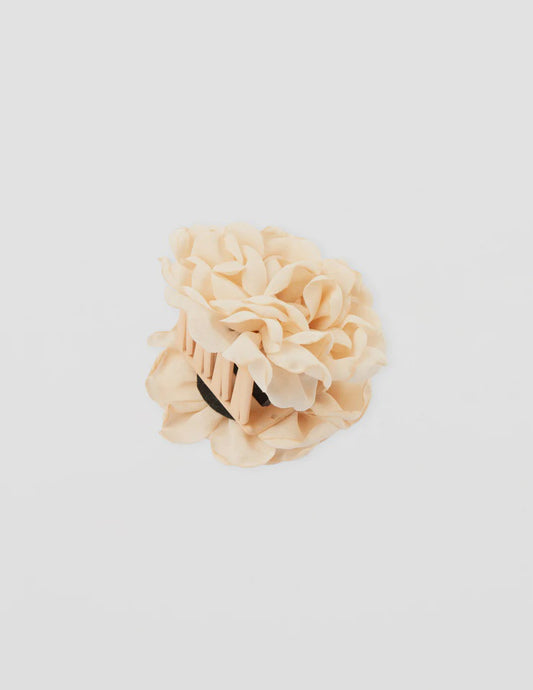 Stella & Gemma Fabric Rose Hair Claw - Cream