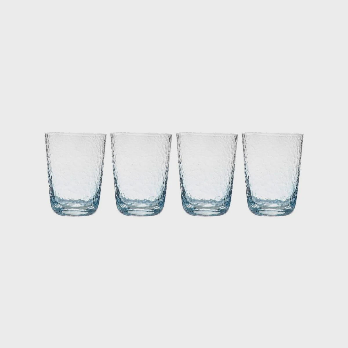 Ladelle - Dimpled Sky Blue Glass Tumbler Set of 4