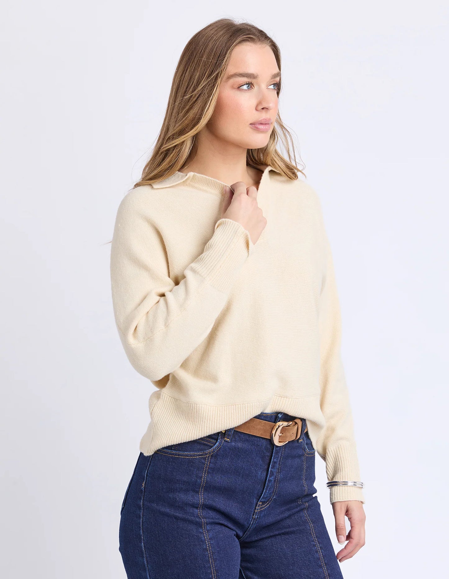 Foxwood Elea Knit Polo - Pale Yellow