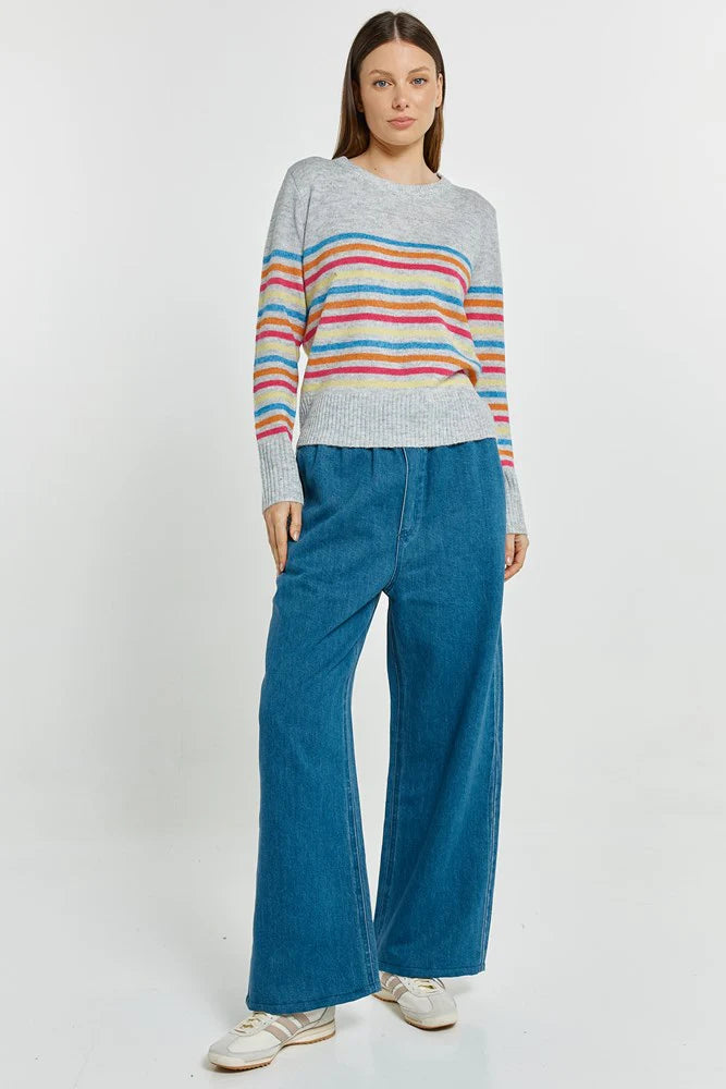 Betty Basics - Elinda Sweater - Rainbow Stripe