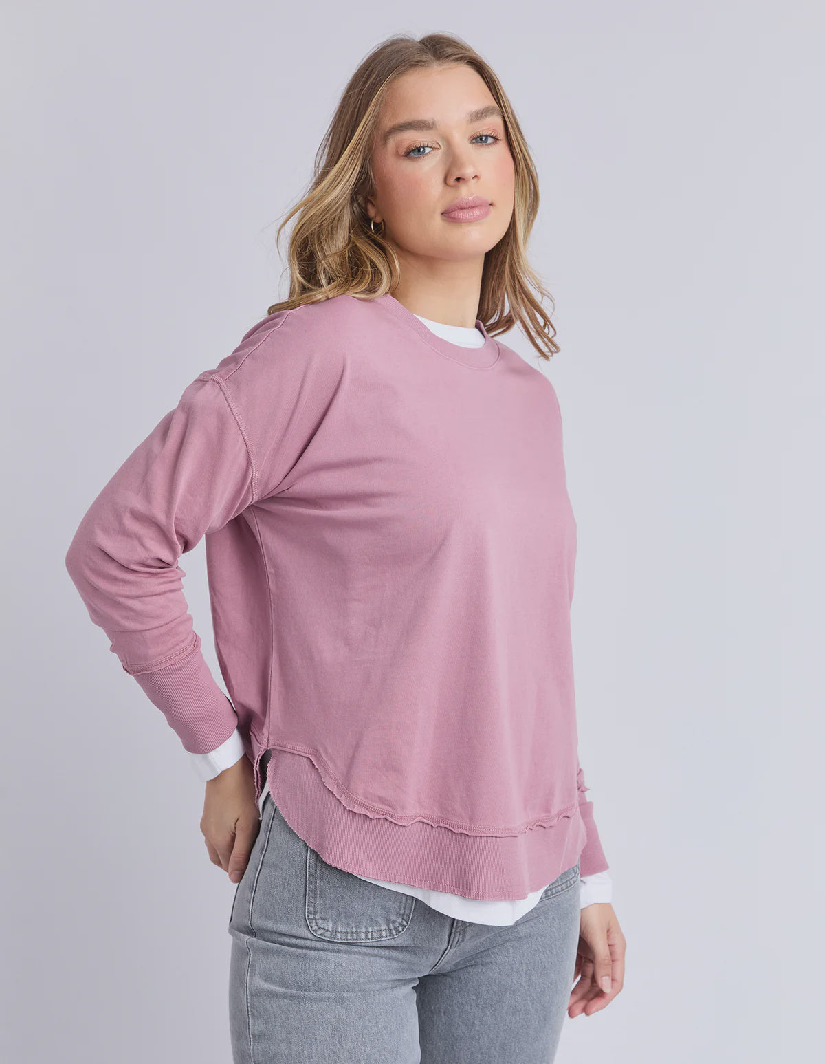 Foxwood Farrah Long Sleeve Top - Dusty Rose Pink