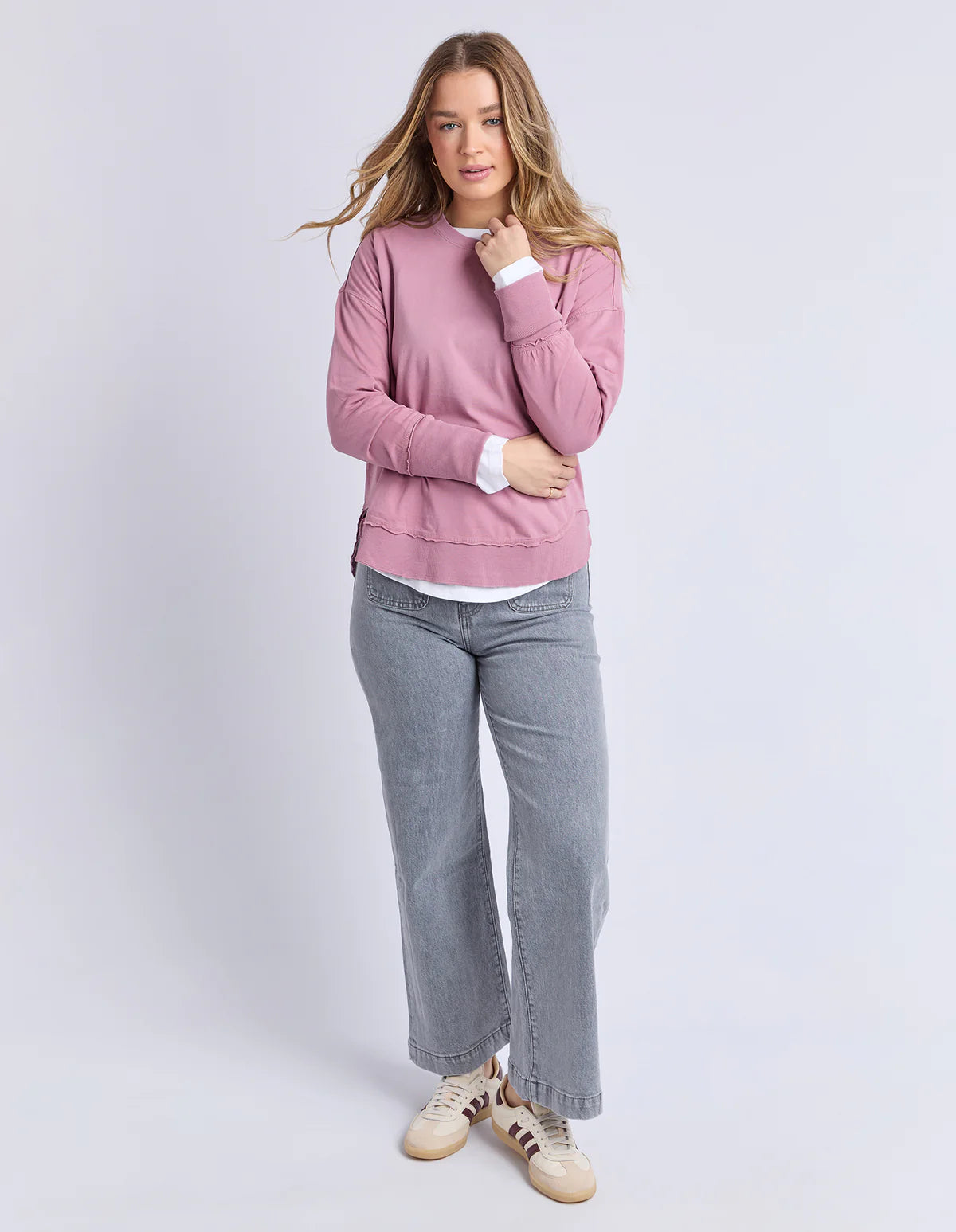Foxwood Farrah Long Sleeve Top - Dusty Rose Pink