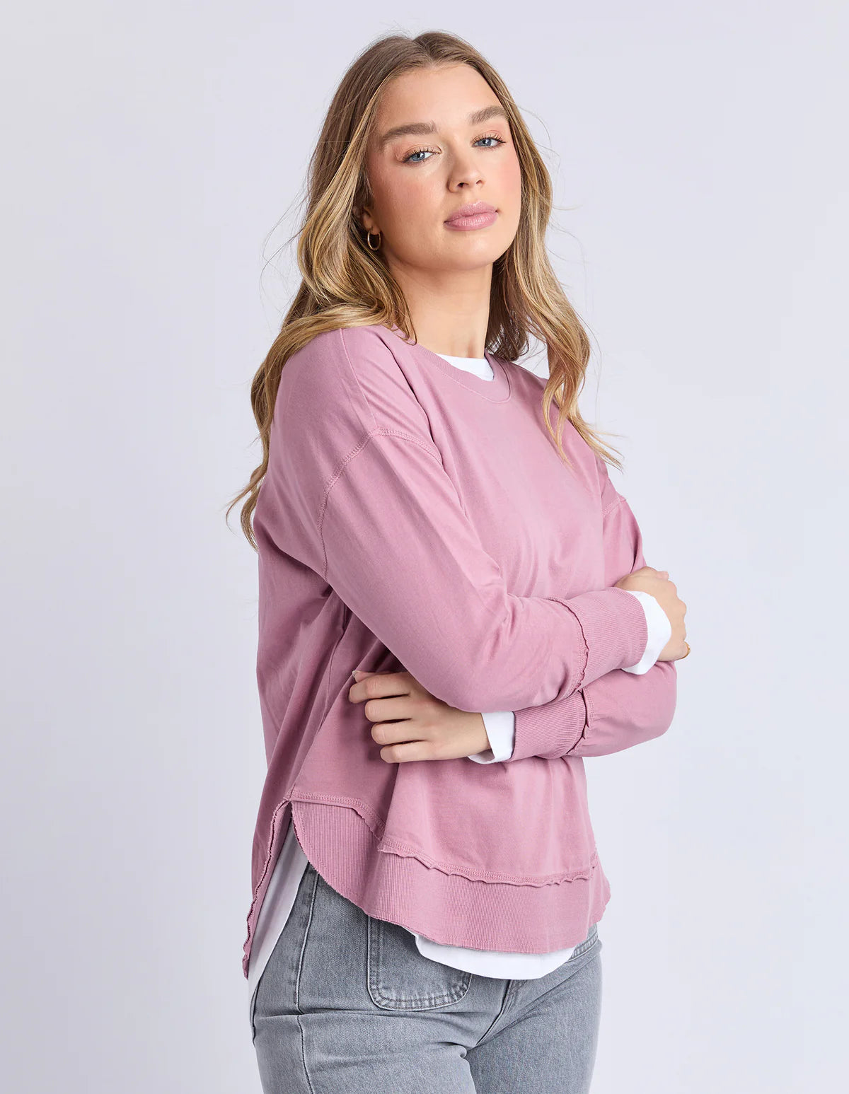 Foxwood Farrah Long Sleeve Top - Dusty Rose Pink
