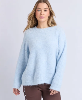 Foxwood Flint Knit Crew - Ice Blue – Tussock & Thread