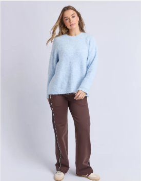 Foxwood Flint Knit Crew - Ice Blue