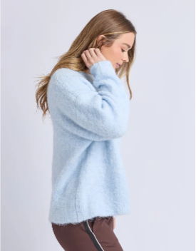 Foxwood Flint Knit Crew - Ice Blue