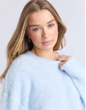 Foxwood Flint Knit Crew - Ice Blue