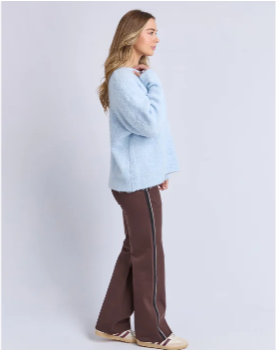 Foxwood Flint Knit Crew - Ice Blue