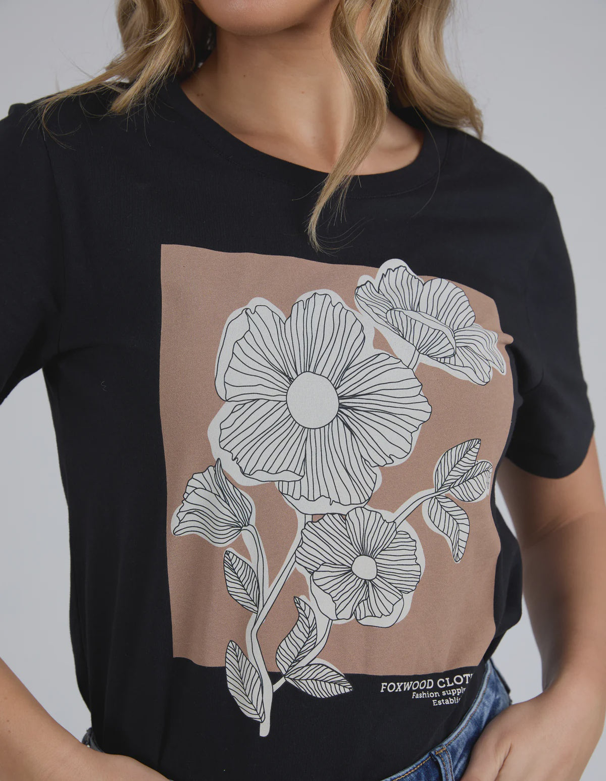 Foxwood - Top - Flower Block Tee