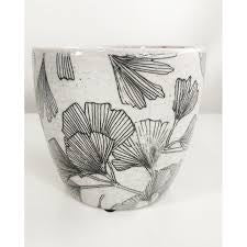 Black and White Ginkgo Pot