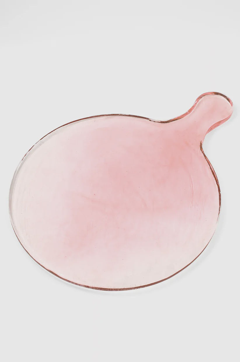 Round glass serving board