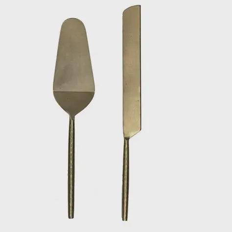 Ladelle - Cake Server Set - Hammered 2pc Gold