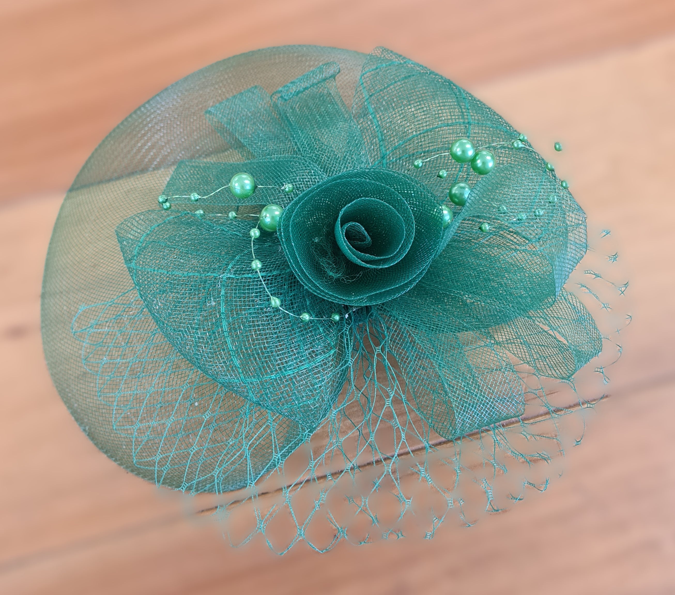 Fascinator - Designer Green Headpiece