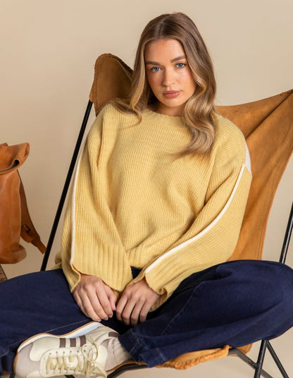 Foxwood Gwen Knit - Butter Yellow/White
